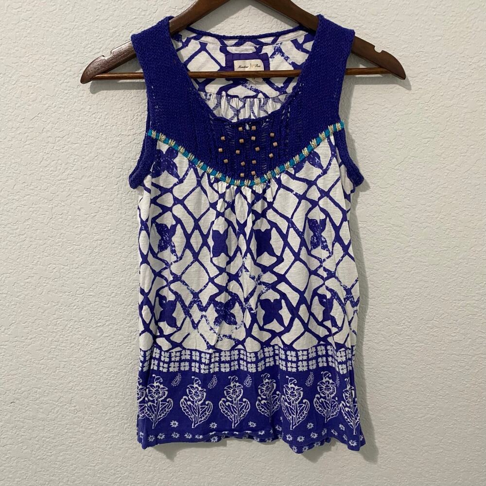 Anthropologie Meadow Rue Avellana Top Womens Size XS Sleeveless Crochet Boho